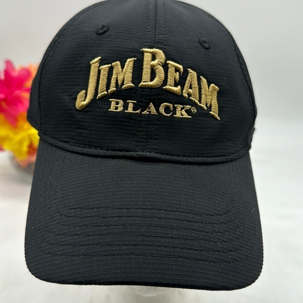 Jim Beam Black  Black Gold Baseball Hat Adjustable HT4917E